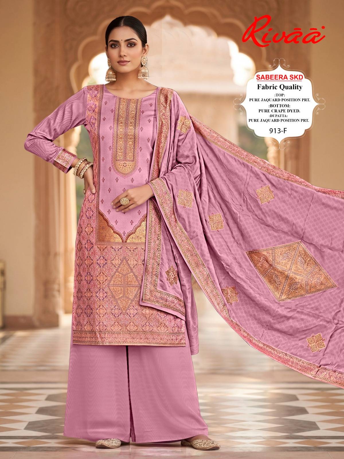 SABEERA By Rivaa 913 Series Stylish Beautiful Colourful Pure Crepe Dresses At Wholesale Price